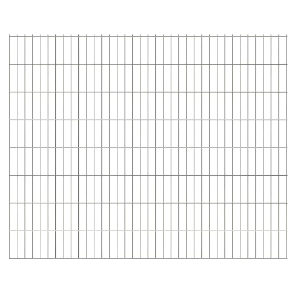 2D Garden Fence Panels & Posts 2008x1630 mm 4 m Silver