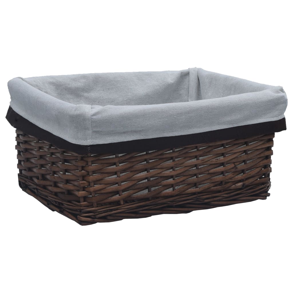 3 Piece Stackable Basket Set Brown Willow