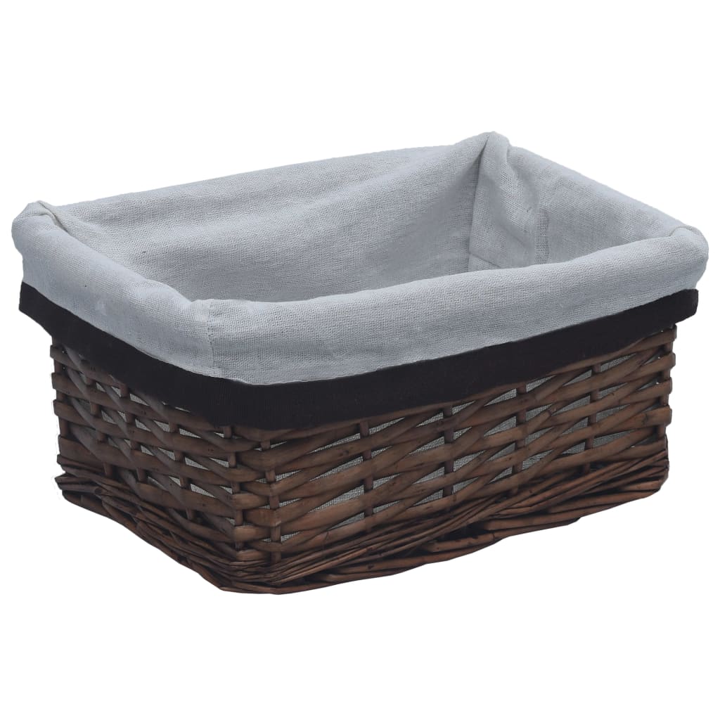 3 Piece Stackable Basket Set Brown Willow