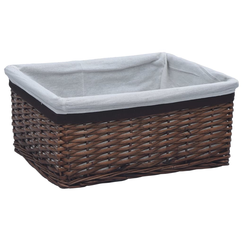 3 Piece Stackable Basket Set Brown Willow