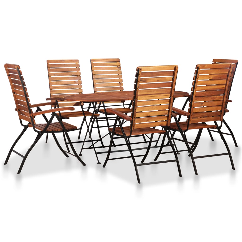 7 Piece Garden Set Solid Acacia Wood