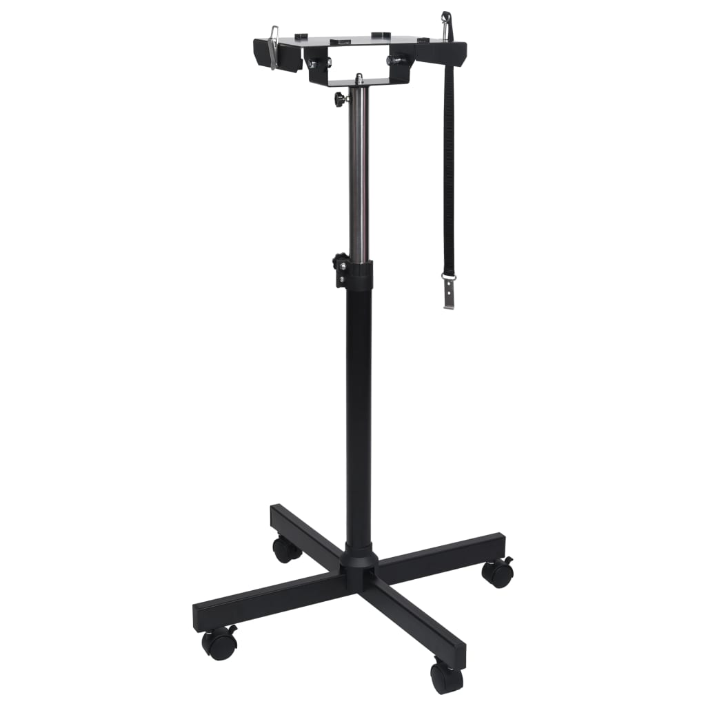 Adjustable Double Motor Pet Hair Dryer Stand Black