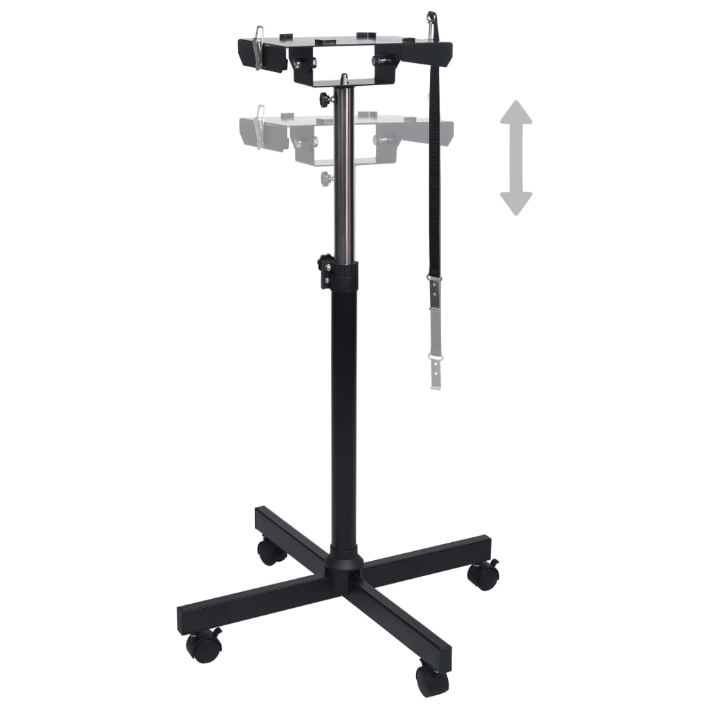 Adjustable Double Motor Pet Hair Dryer Stand Black