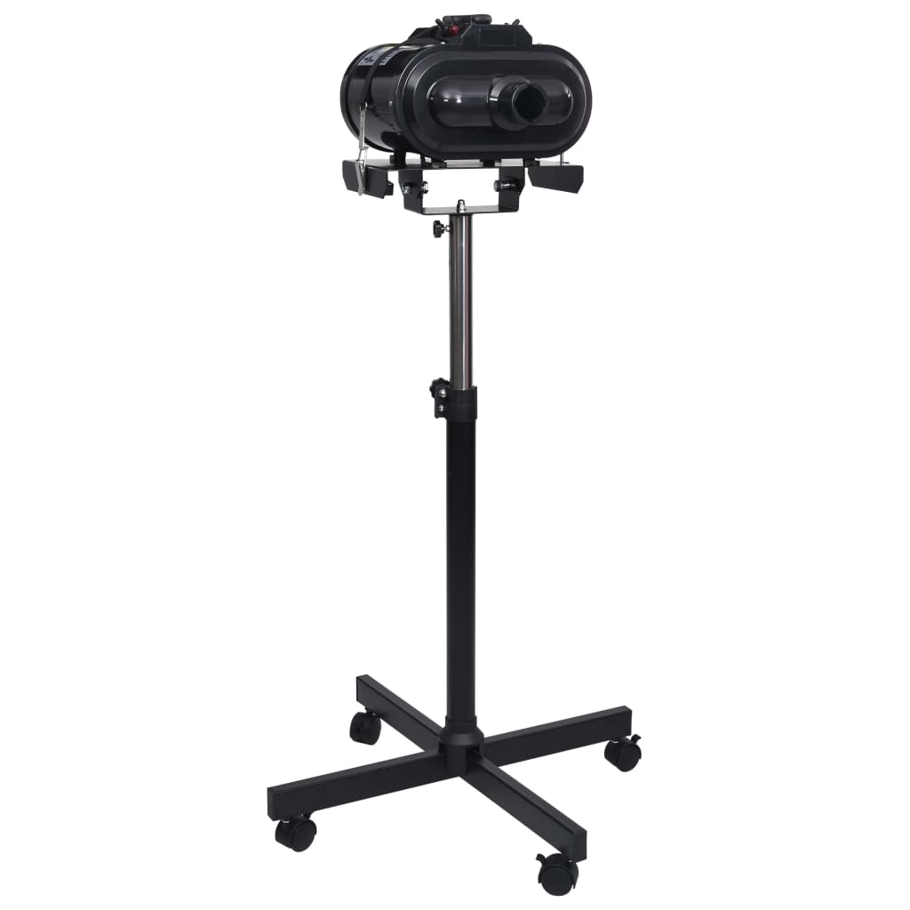 Adjustable Double Motor Pet Hair Dryer Stand Black