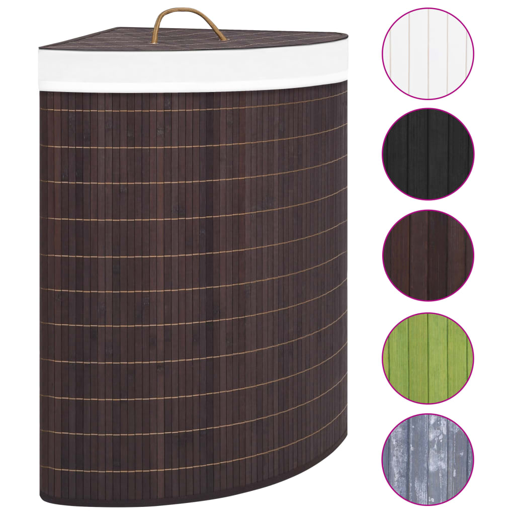 Bamboo Corner Laundry Basket Brown 60 L