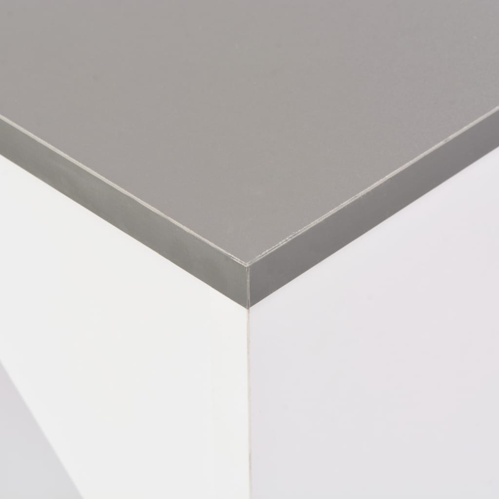 Bar Table with Moveable Shelf White 138x40x120 cm