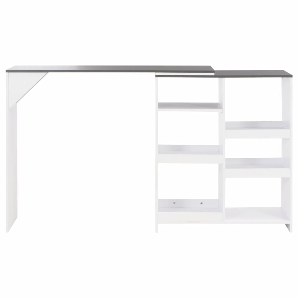 Bar Table with Moveable Shelf White 138x40x120 cm
