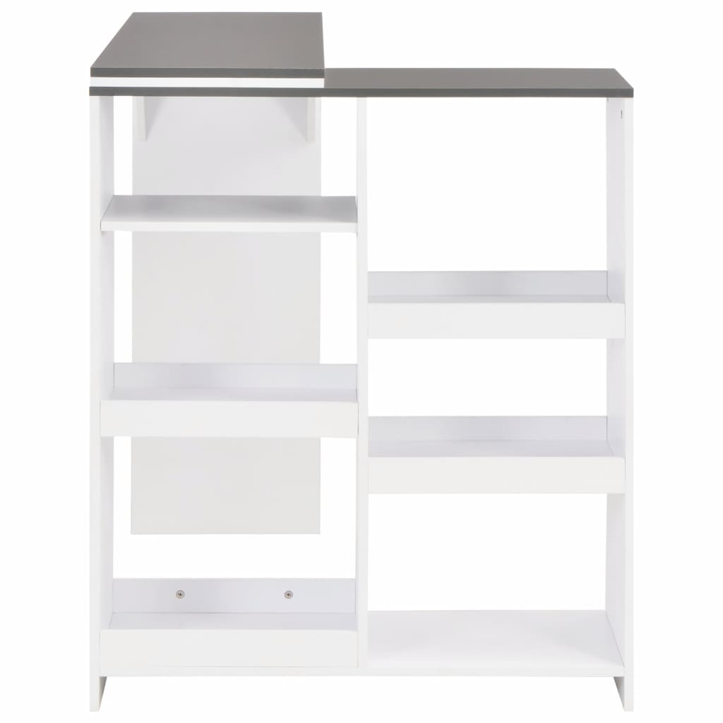Bar Table with Moveable Shelf White 138x40x120 cm