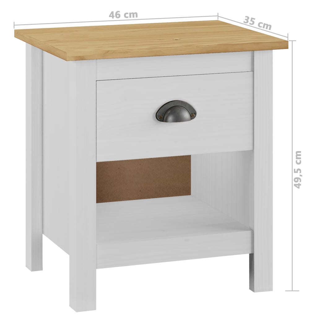 Bedside Cabinet Hill Range 46x35x49.5 cm Solid Pine Wood