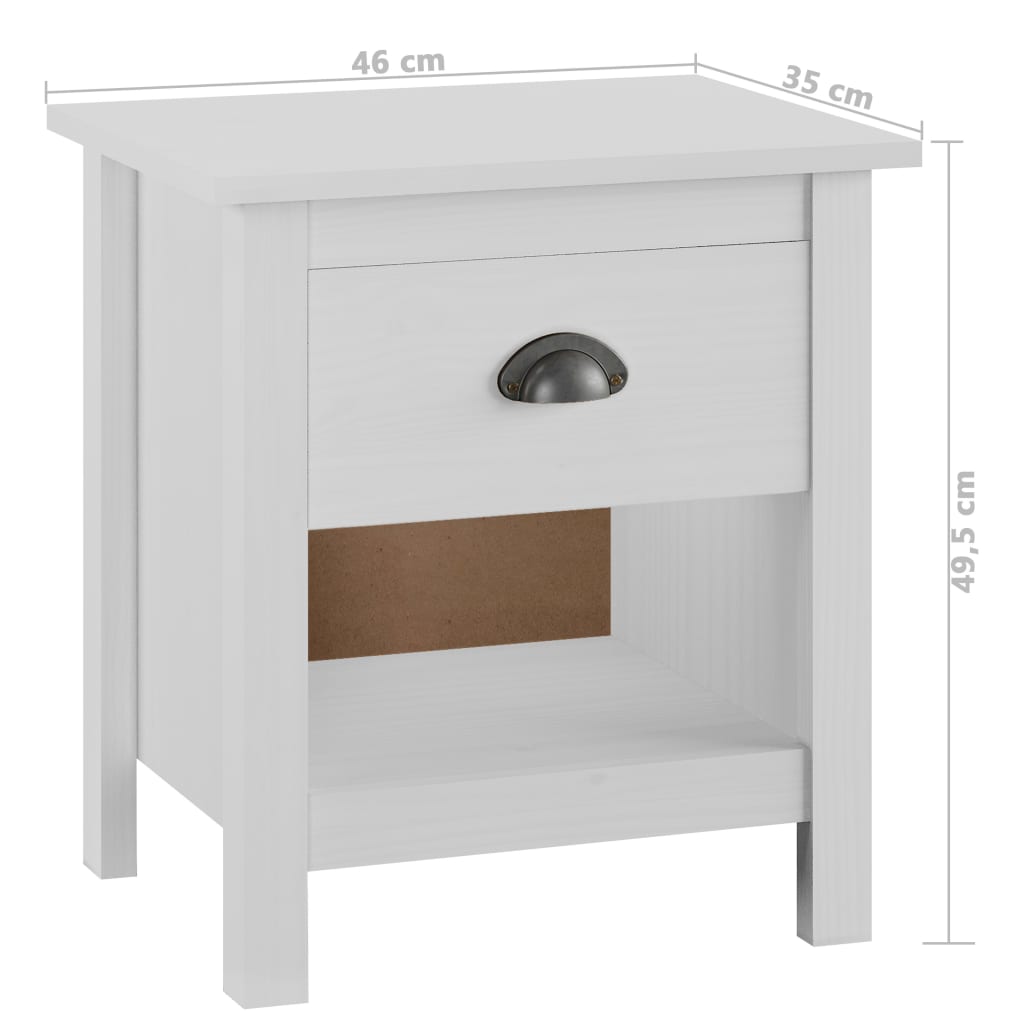 Bedside Cabinets 2 pcs Hill Range 46x35x49.5 cm Solid Pine Wood