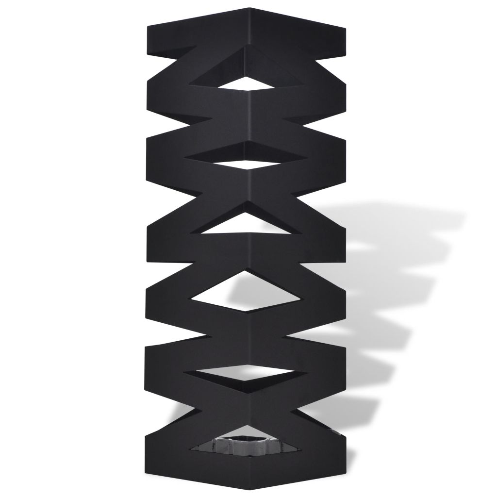 Anself Square Umbrella Stand Storage Holder Walking Stick Steel Black 48.5 cm 