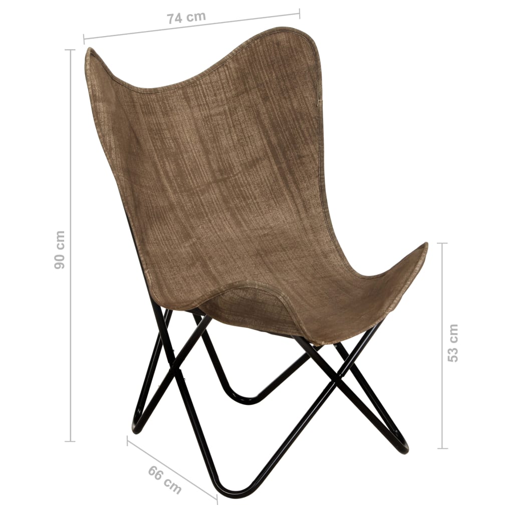 Butterfly Chair Taupe Canvas 13 Butterfly Chair Taupe Canvas