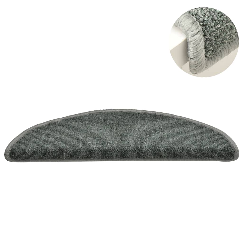 Carpet Stair Treads 15 pcs Dark Green 56x17x3 cm