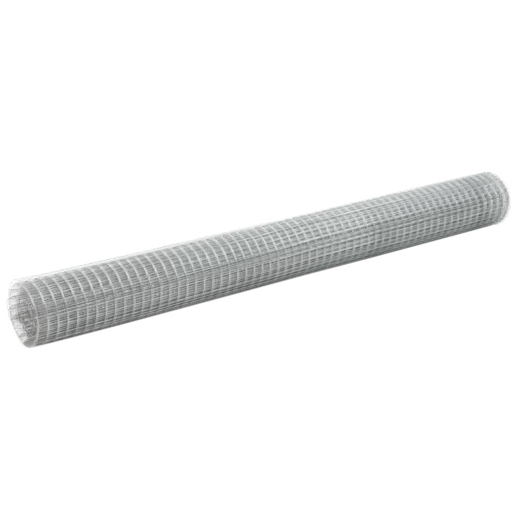 Chicken Wire Fence Galvanised Steel 10x1.5 m Silver