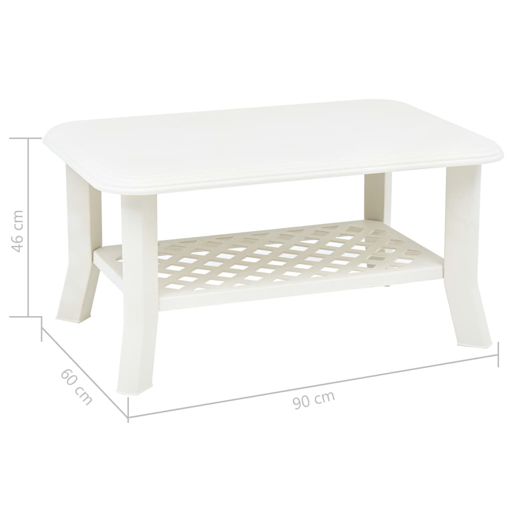 Coffee Table White 90x60x46 cm Plastic