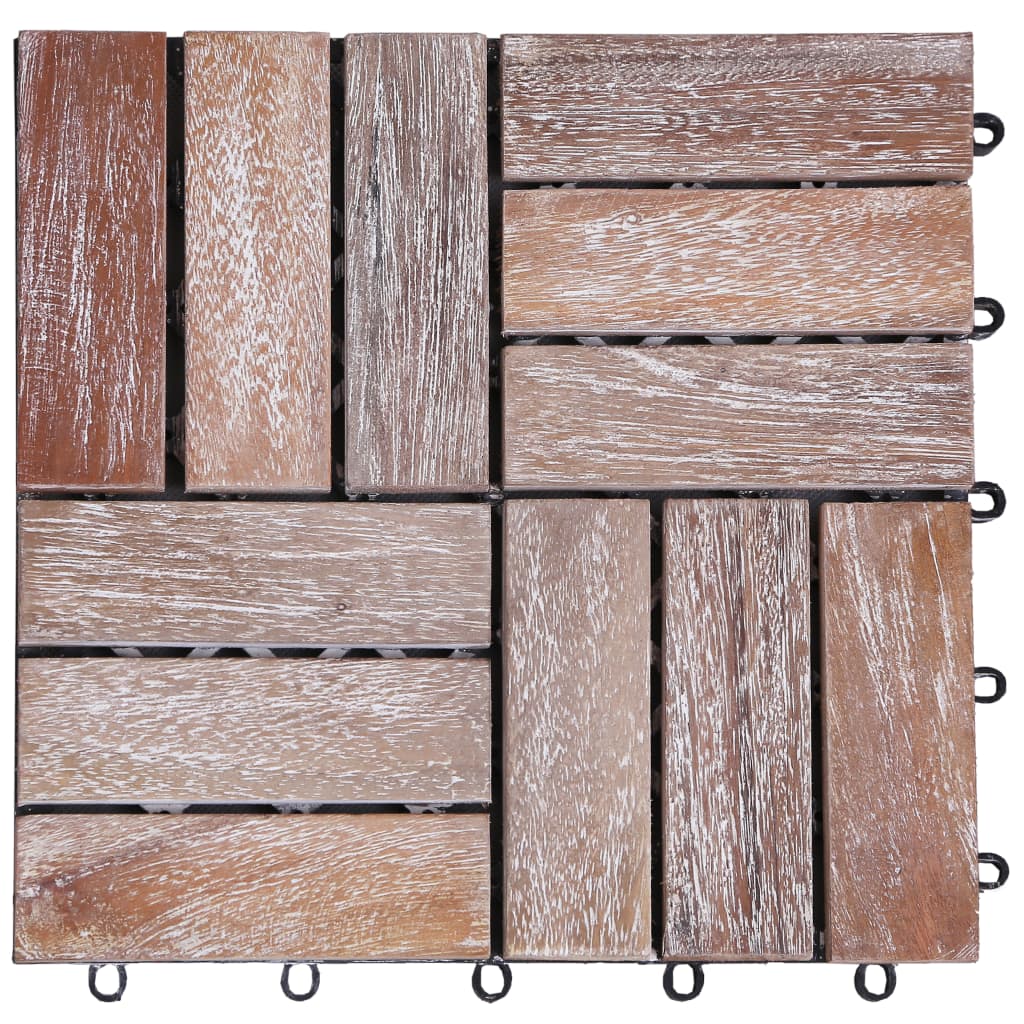 Decking Tiles 11 Pcs 30X30 Cm Solid Reclaimed Wood