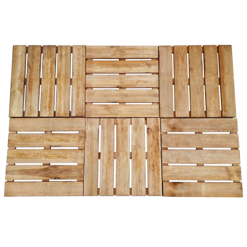 Decking Tiles 6 pcs 50x50 cm Wood Brown