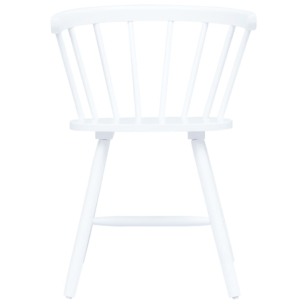 Dining Chairs 2 pcs White Solid Rubber Wood
