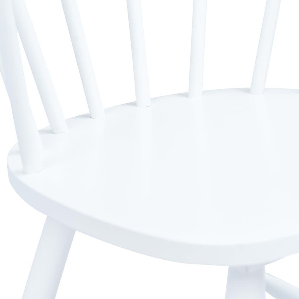 Dining Chairs 2 pcs White Solid Rubber Wood