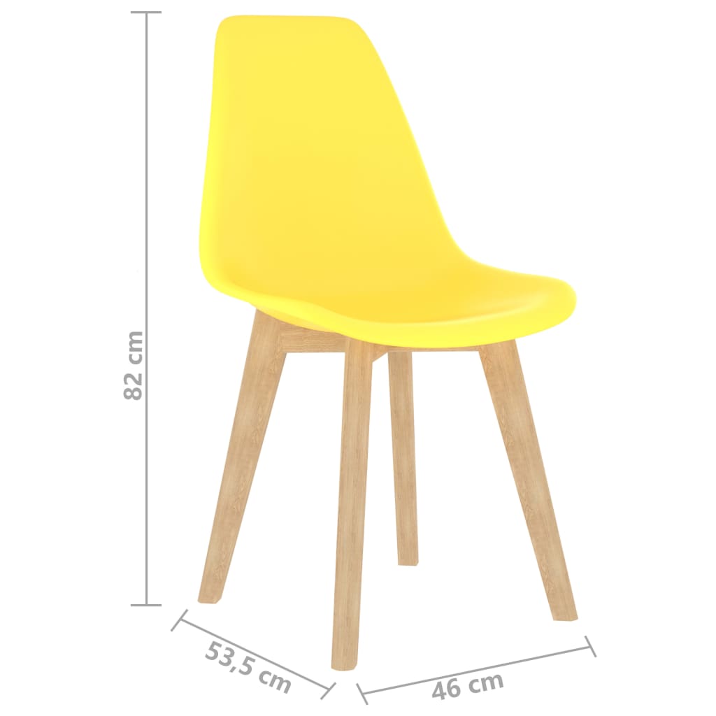 Dining Chairs 2 pcs Yellow Plastic