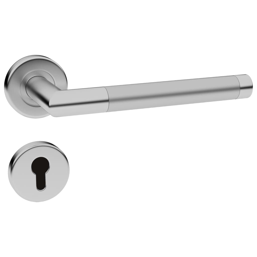 Door Handle Set with PZ Profile Cylinder Stainless Steel