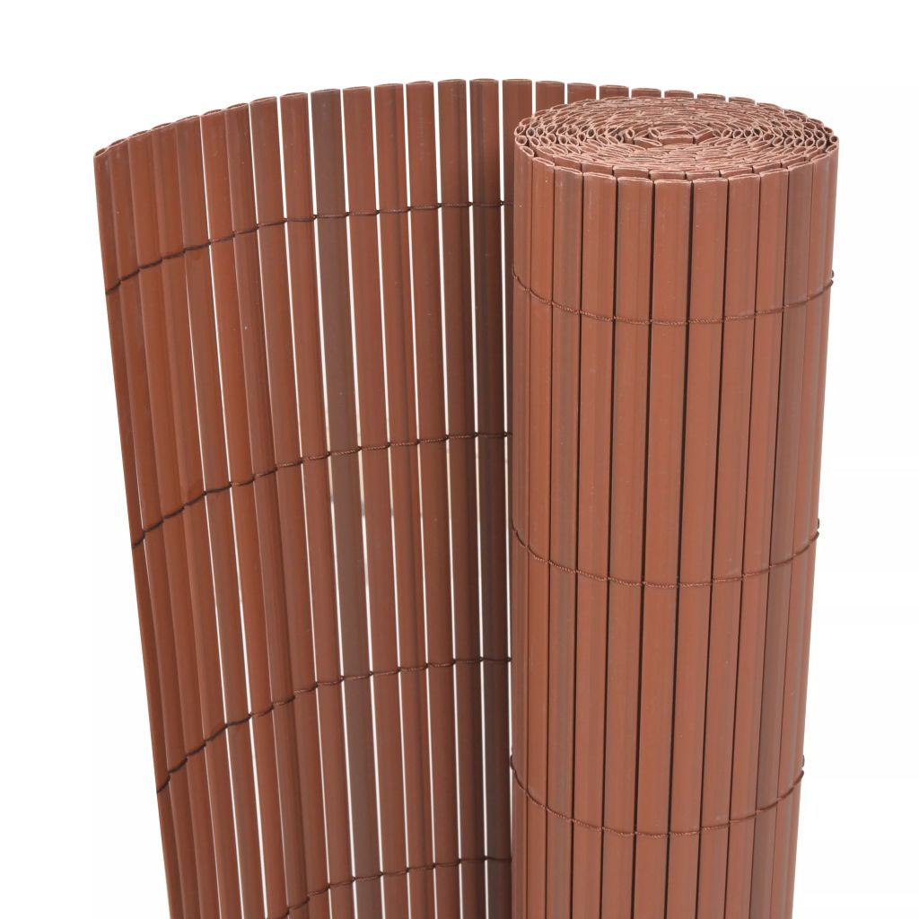 

Double-Sided Garden Fence PVC 150x300 cm Brown