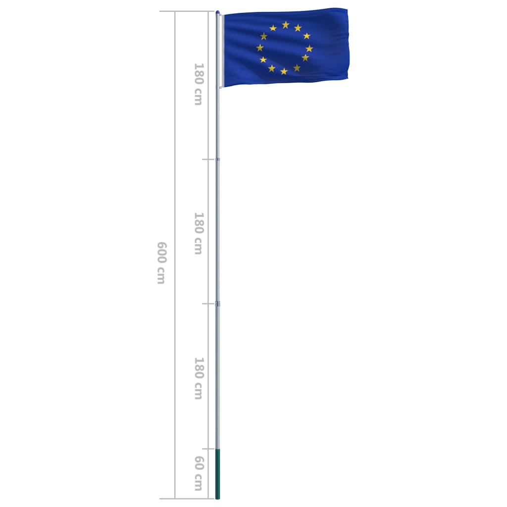 Europe Flag and Pole Aluminium 6 m