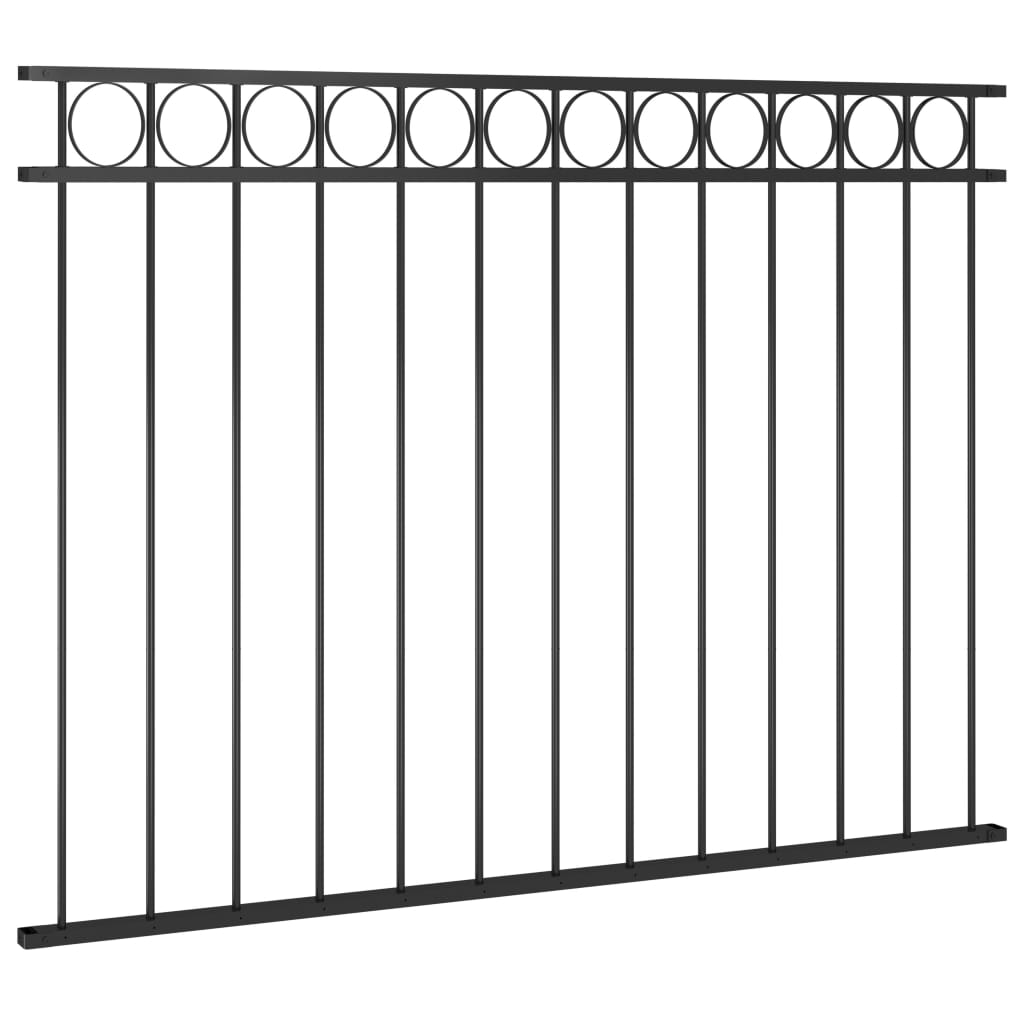 Fence Panel Steel 1.7x1.2 m Black