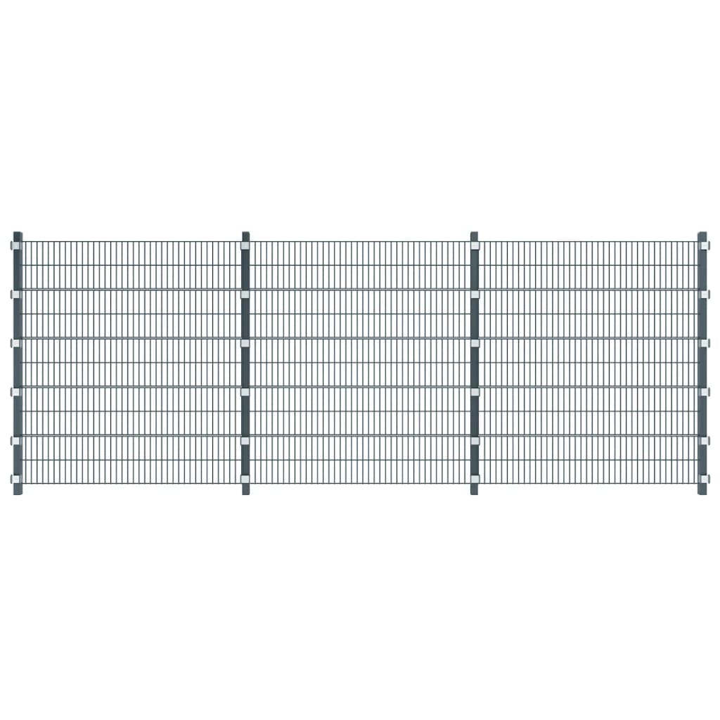 Fence Panel with Posts 6x2 m Anthracite Grey