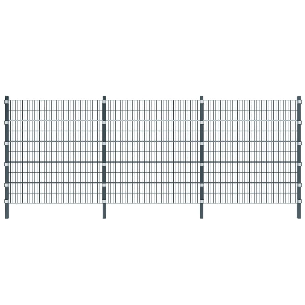 Fence Panel with Posts 6x2 m Anthracite Grey