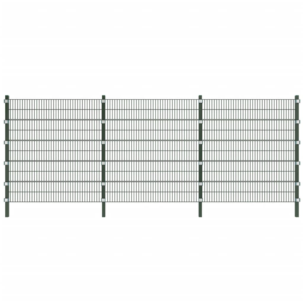 Fence Panel with Posts 6x2 m Green