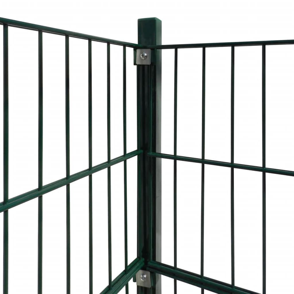 Fence Panel with Posts 6x2 m Green