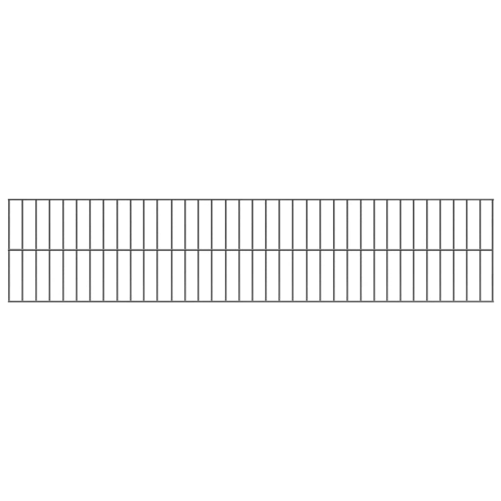 Fence Panel with Posts Powdercoated Iron 6x2 m Anthracite