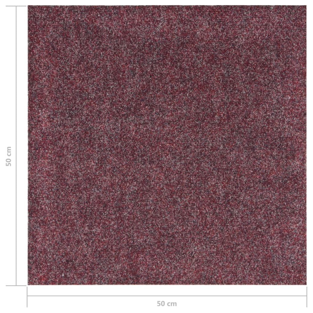 Floor Carpet Tiles 20 pcs 5 m² Dark Red