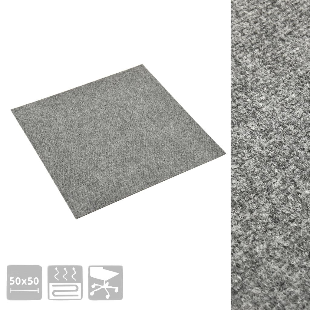 Floor Carpet Tiles 20 Pcs 5 M Light Grey   Floor Carpet Tiles 20 Pcs 5 M  Light Grey 437132 2 