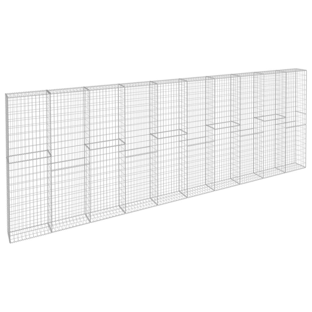 Gabion Wall With Covers Galvanised Steel 600x30x200 Cm 10 Gabion Wall with Covers Galvanised Steel 600x30x200 cm