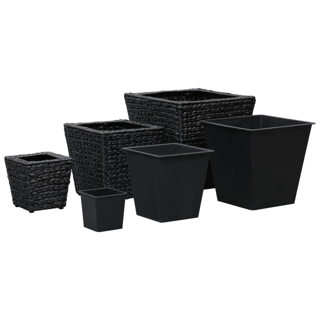 Garden Raised Beds 3 pcs Water Hyacinth Black