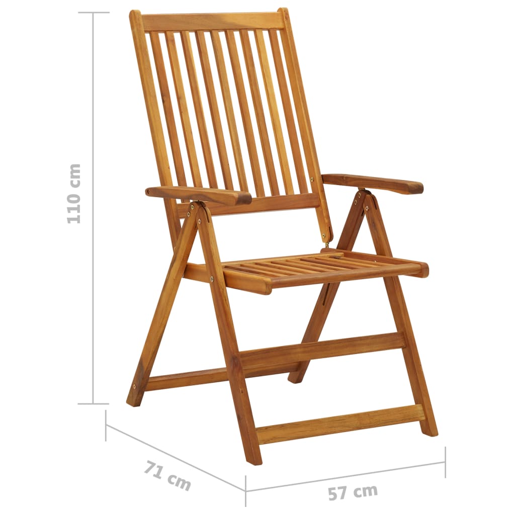 Garden Reclining Chairs 2 pcs Solid Acacia Wood