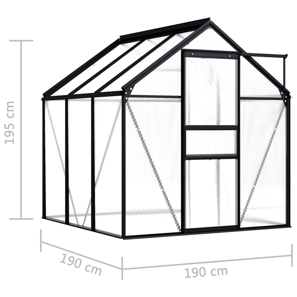 Greenhouse Anthracite Aluminium 3.61 m²