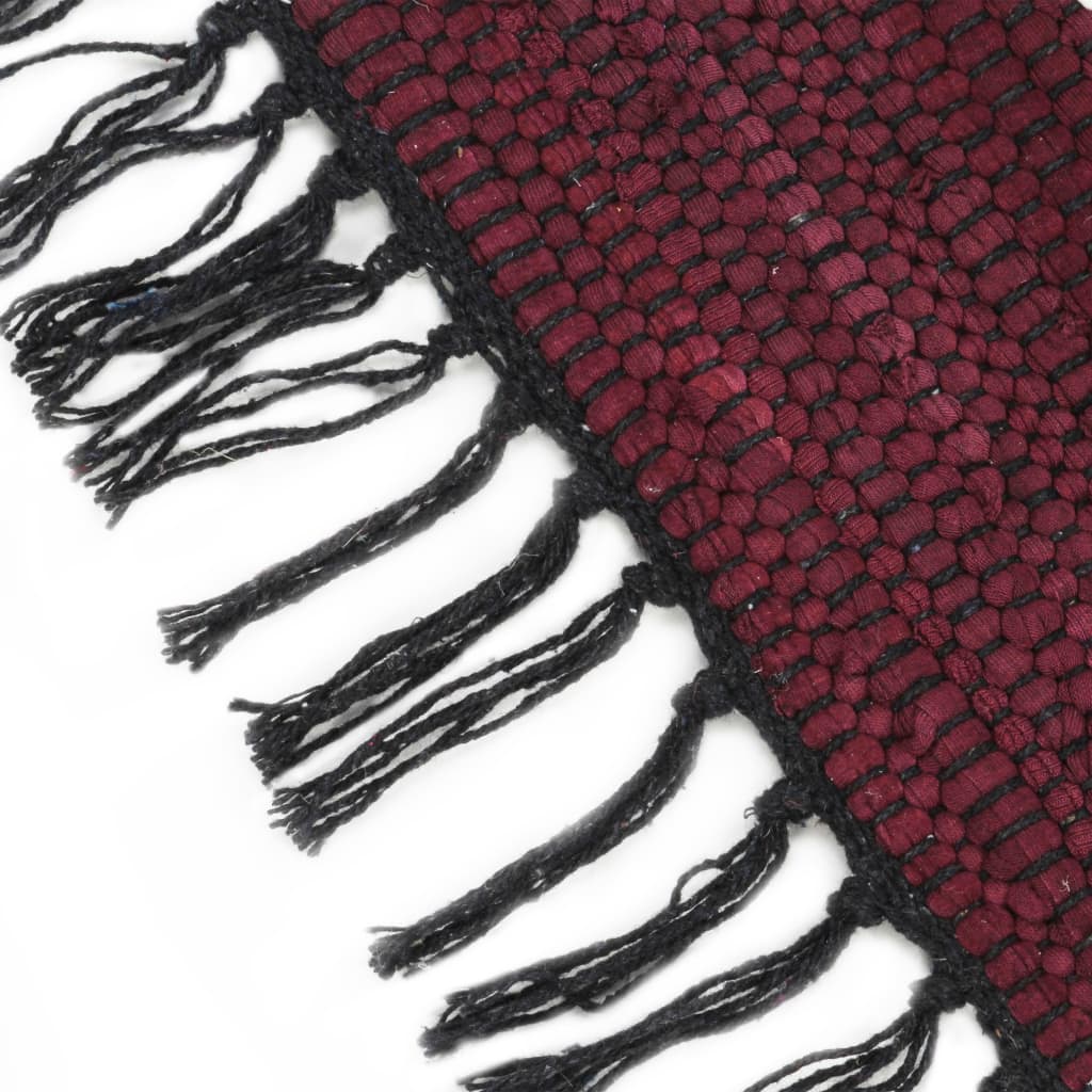 Hand-woven Chindi Rug Cotton 80x160 cm Burgundy