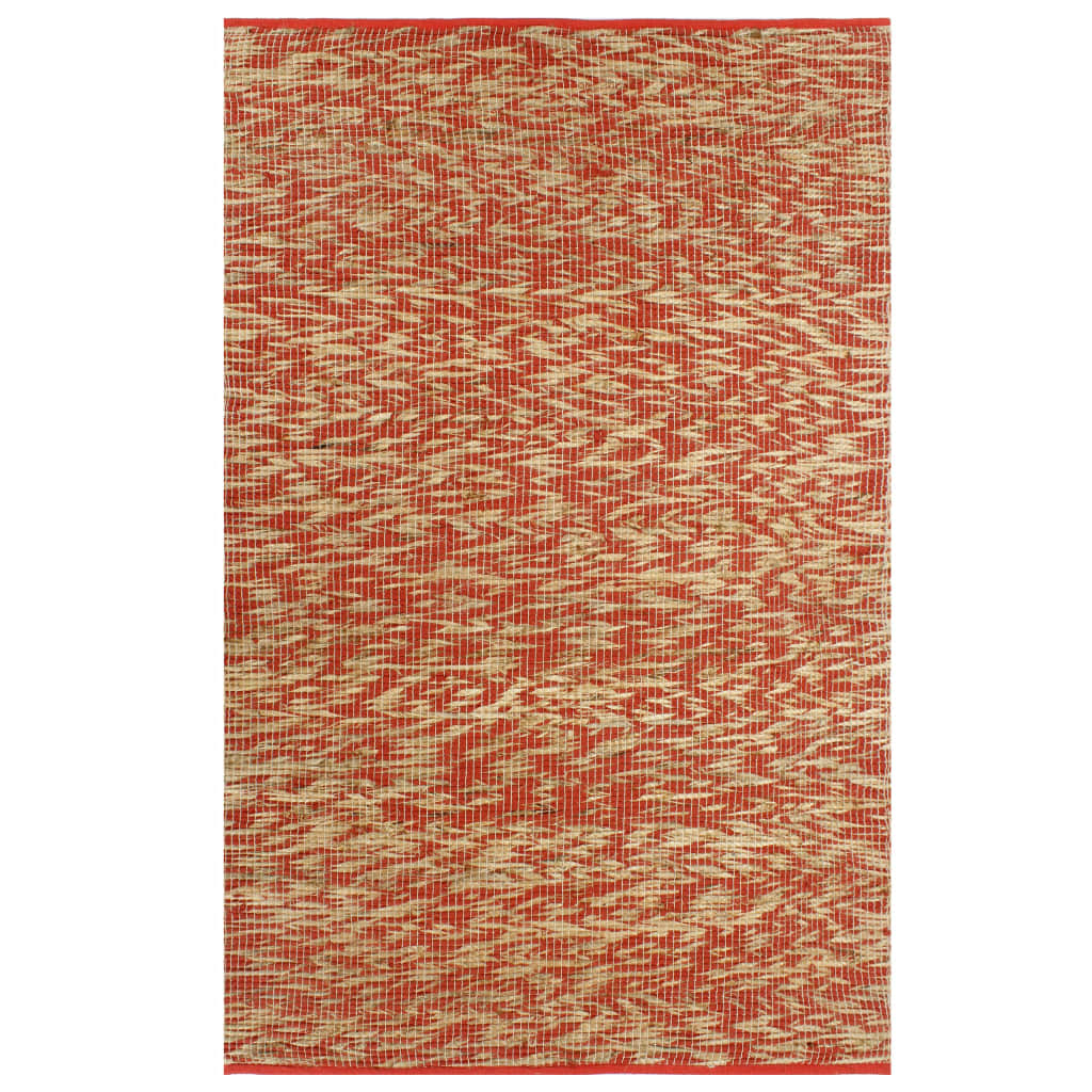 Handmade Rug Jute Red and Natural 80x160 cm