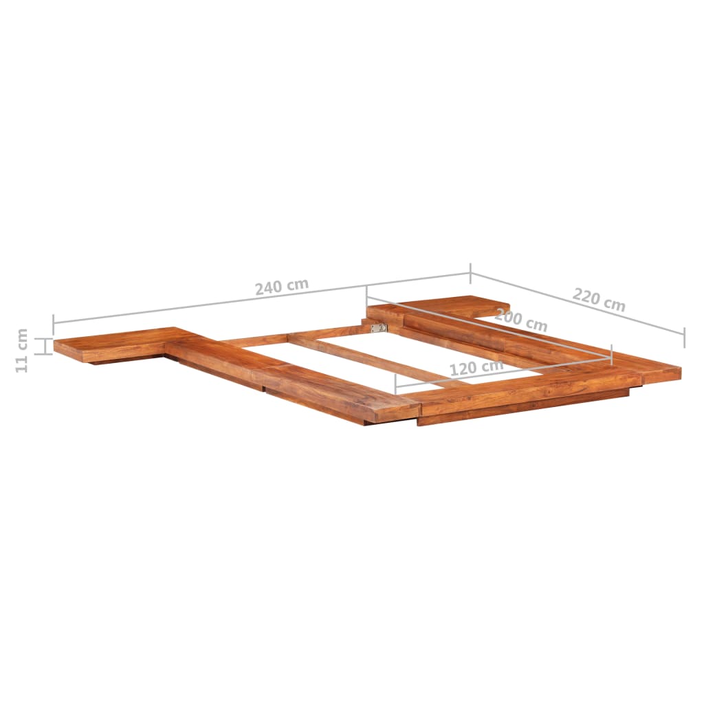 Japanese Futon Bed Frame Solid Acacia Wood 120x200 cm