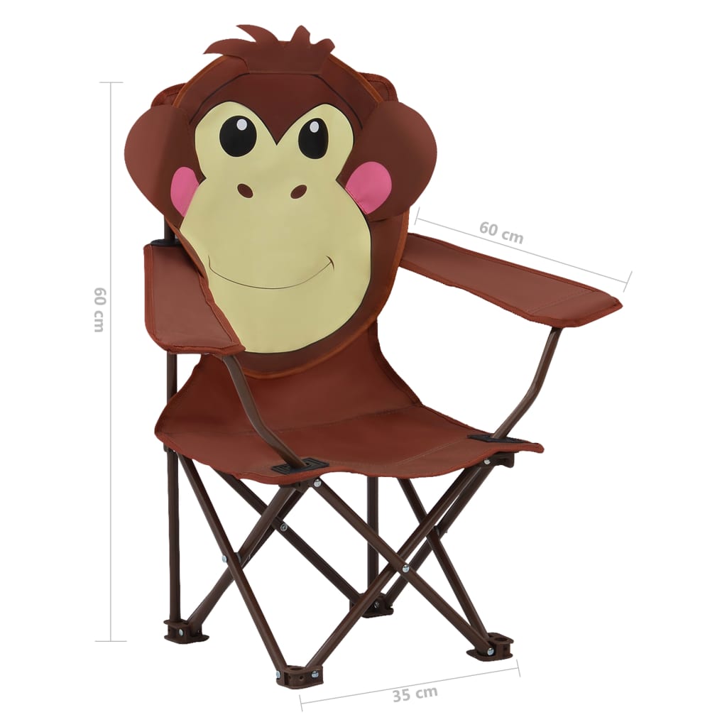 Kids Garden Chairs 2 pcs Brown Fabric