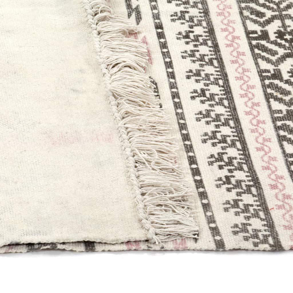 Kilim Rug Cotton 120x180 cm with Pattern Grey/Pink