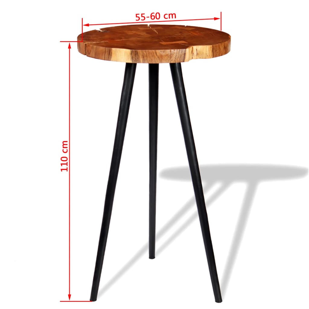 Log Bar Table Solid Acacia Wood (55-60)x110 cm