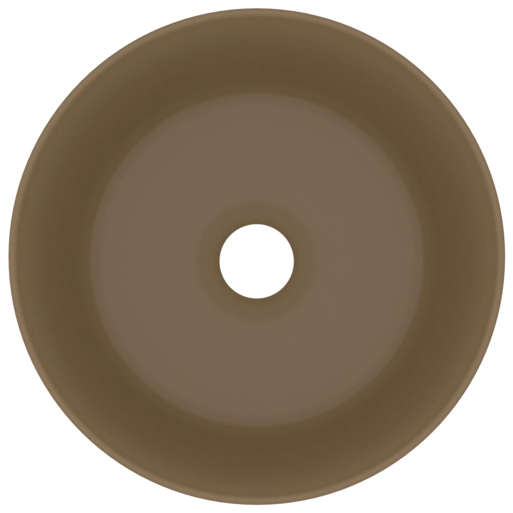 Luxury Wash Basin Round Matt Cream 40x15 cm Ceramic