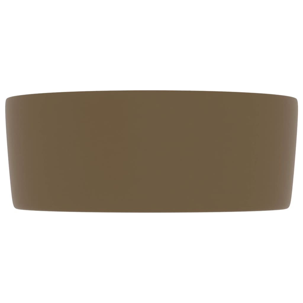 Luxury Wash Basin Round Matt Cream 40x15 cm Ceramic