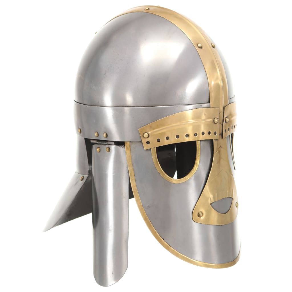 Medieval Helmet Antique Replica LARP Silver Steel