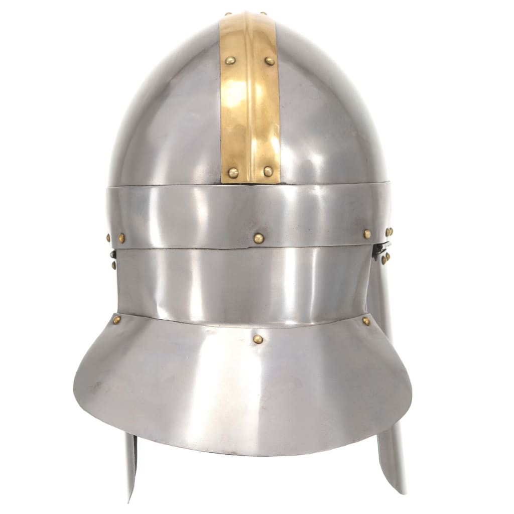 Medieval Helmet Antique Replica LARP Silver Steel