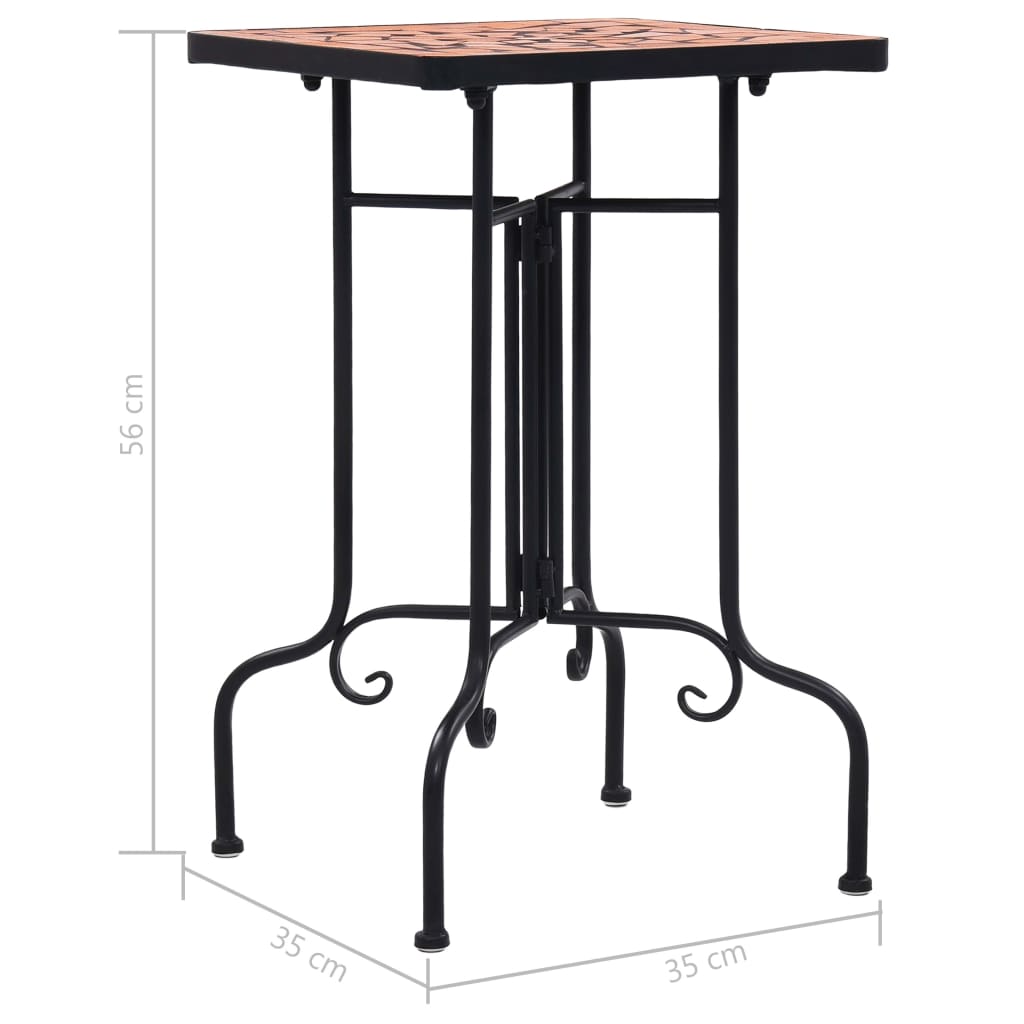 Mosaic Side Table Terracotta Ceramic